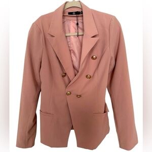 Missguided Blush Double-Breasted Blazer